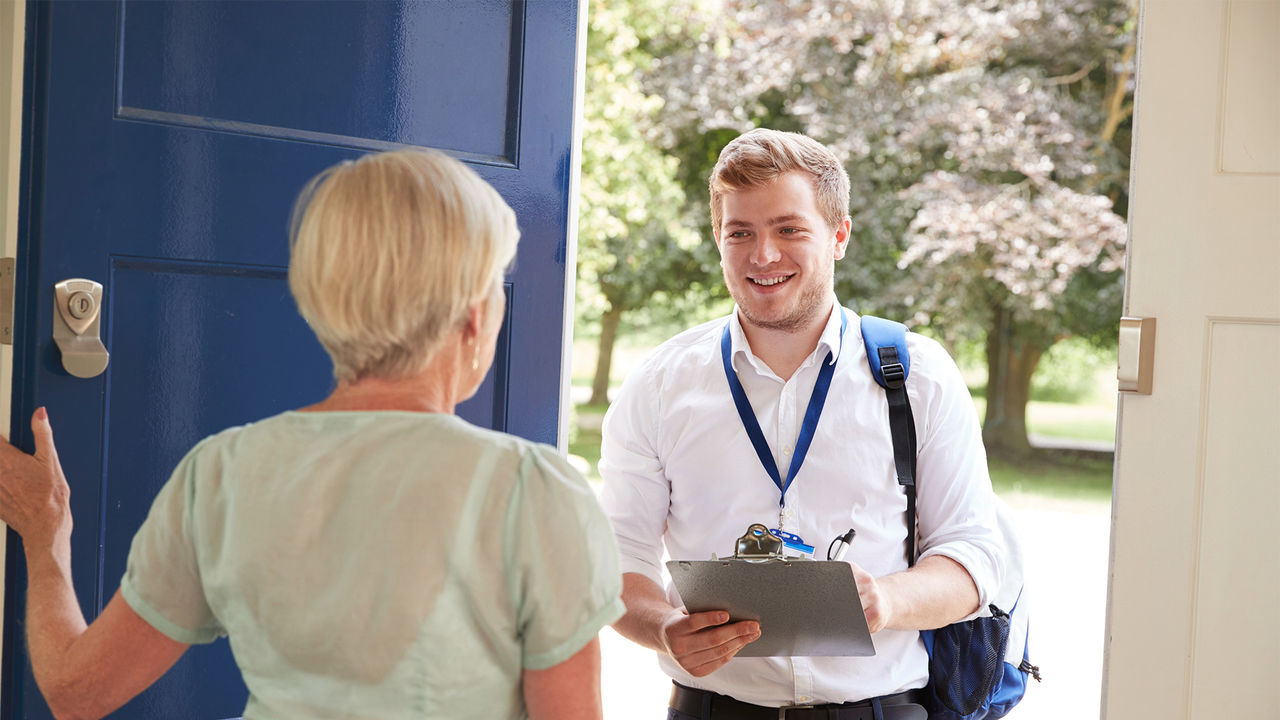 Community Services worker visiting home