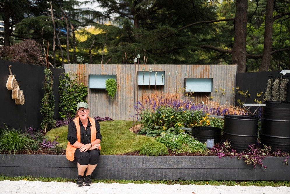 Fleur at her garden.