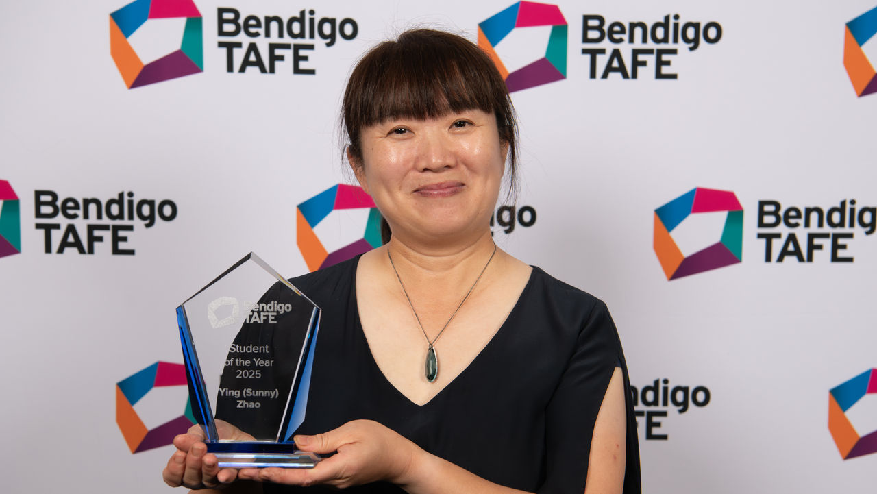 Sunny Zhao is the Bendigo TAFE 2025 Student of the Year